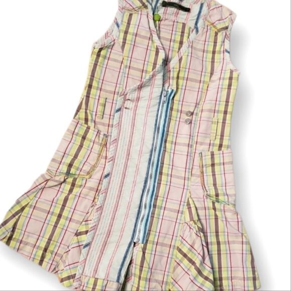 NWT Oilily Plaid Zip Up Pirates Jumper Dress